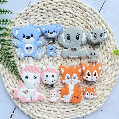 3pc/set BPA Free Silicone Elephant teething beads Food Grade Baby Pacifier Rodent Chews Tiny Rod Baby Goods Cartoon Baby Teether