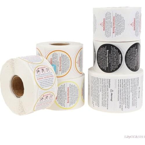 500pcs Candle Jar Container Warning Label Waterproof Stickers Melting Safety Label Self-adhesive
