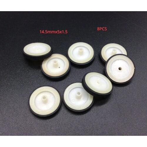 8pcs 14.5mmx5x1.5 idler T wheel plastic for cassette deck tape recorder audio player Stereo Vintage pinch roller