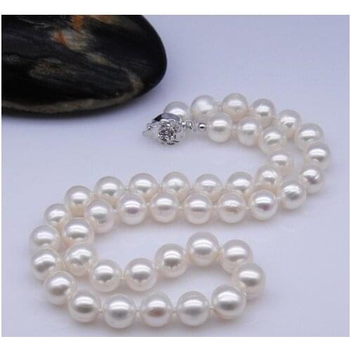 9-10MM Round Shape Natural Freshwater Pearl Necklace Fashion Jewelry Nice Jewellery Accessory, 30pcs/lot+Free Shipping