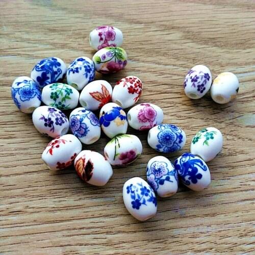 8*10 Ceramic Pearl Rice Jingdezhen Bead Accessories DIY Handmade Jewelry