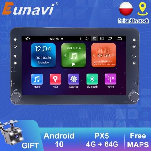 Eunavi 4G 64G Android10 Car DVD GPS for Alfa Romeo Spider Alfa Romeo 159 Brera 159 Sportwagon radio auto navigation tda7851 wifi