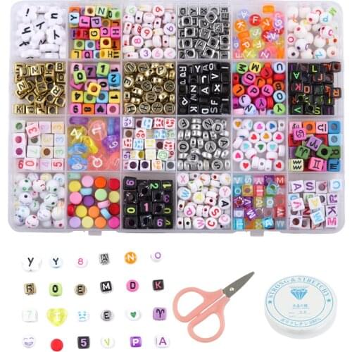 Bracelet Bead Jewelry Making Number Alphabet Bead Charms Cord String Scissor