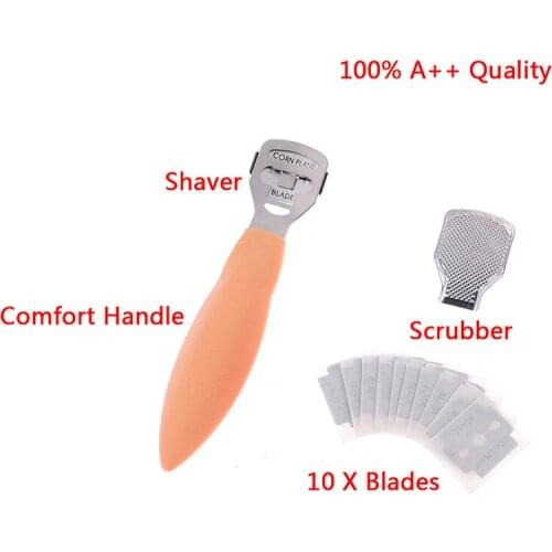 Comfort Handle Foot Skin Shaver Corn Cuticle Cutter Remover Rasp Pedicure File Foot Callus 10 Blades Foot Care Tool