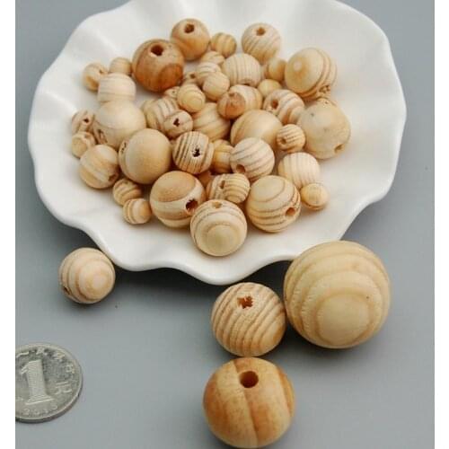 Natural Wood Beads 6/8/10/12/14/16/18/20mm Round Loose Spacer Wooden Beads For Bracelets Making Jewelry DIY Crafts