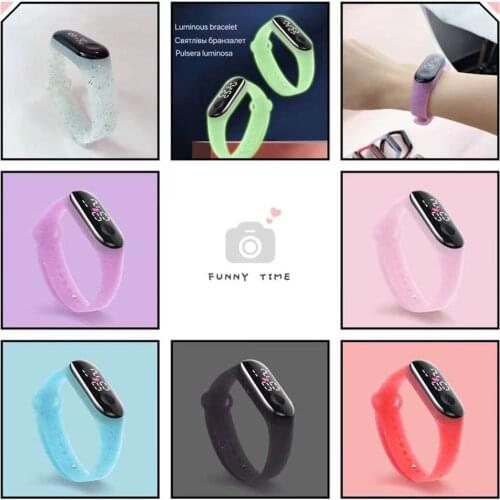 Newest Luminous Bracelet Kids Electronic Wristwatch LED Sport Flash Digital Clock For Boys Girls Kids Watches Gift Luminous Band