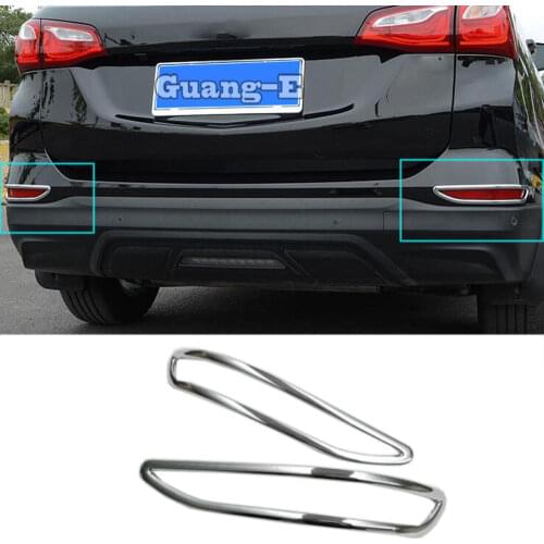 For Chevrolet Equinox Third GE 2017 2018 2019 2020 Car Stick ABS Chrome Trim Back Tail Rear Fog Light Lamp Frame Sticks 2pcs