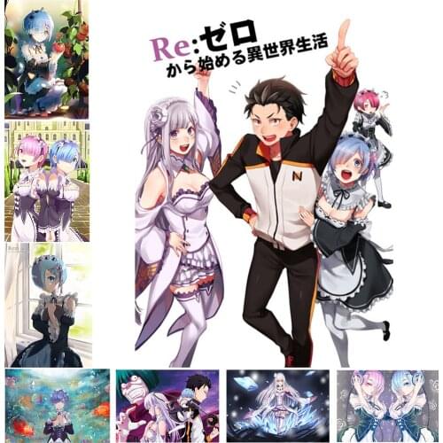 Prints Re:Life in a Different World From Zero Canvas Painting Wall Art Anime Poster Home Decor Bedroom Modular Pictures No Frame