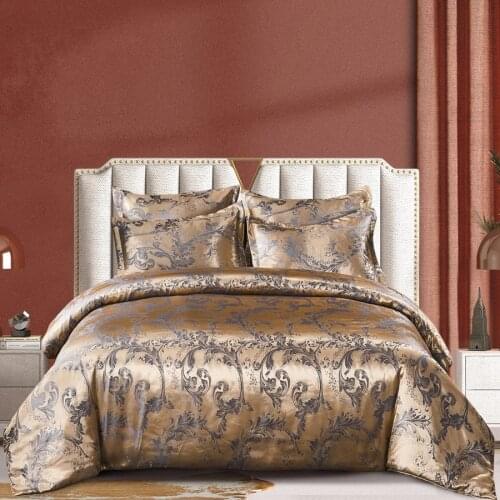 Jane Spinning Floral Luxury Bedding Set Gold Bed Linen Flower Duvet Cover King Single Comforter Set Queen For Adults