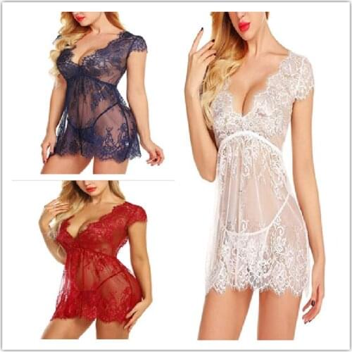 Summer Cotton Modal White Lace Nightgowns Sexy Lingerie Black See-Through Nightwear Women Nighty Direct Factory Wholesale XXL-S