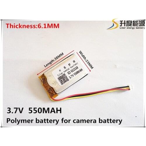 Size 612338 602338 3.7V 550mah Lithium polymer Battery with Protection Board For MP4 GPS Digital Product