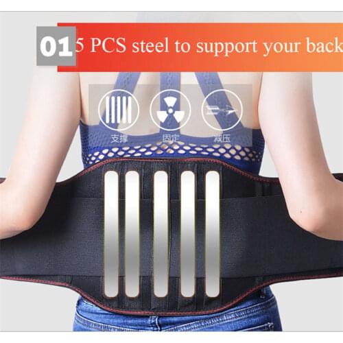 Medical Therapy Breathable Mesh Lower Back Waist Support Brace Adjustable Straps for Relieving Low Back Pain Lumbar Support Belt