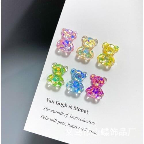 INS-style Sweet Lovely Cute Manicure Accessories Bear Nail Art Jewelry DIY Nail Art Ornaments 3D Nail Art Decoration