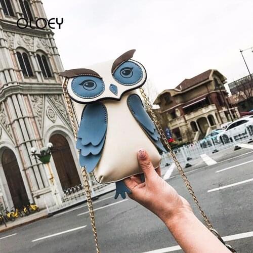 Cartoon Animal Cute Crossbody Bags Women Mini Shoulder bag Chain Messenger Bag Leather Owl Creative Girls Purses and Handbag Sac