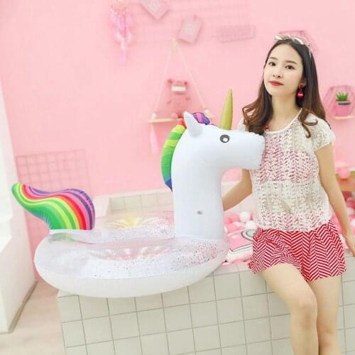 90cm/120cm Children Adult Inflatable Clear Unicorn Gittler Swim Ring Pool Floats Water Toy