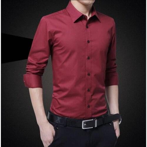 Autumn and winter mens shirt long sleeve non iron Korean formal shirt mens business slim white shirt mens