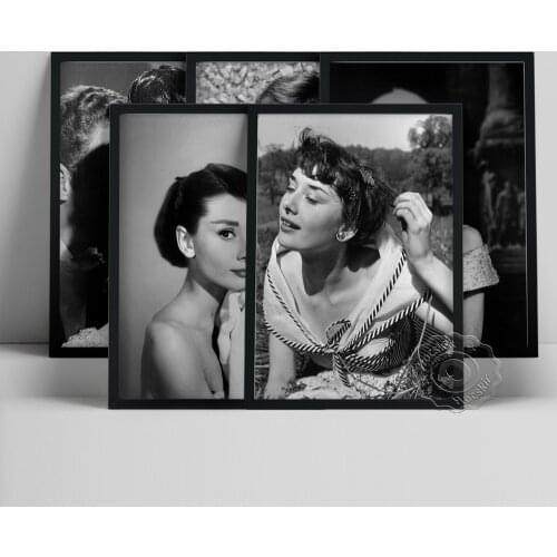 Audrey Hepburn Poster, Actress Audrey Wall Picture, Elegant Goddess Hepburn Wall Painting, Black White Female Star Art Prints