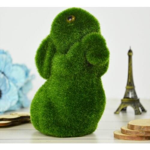 Christmas Novelty Handmade Artificial Turf Rabbit Simulation Grass Animal Home Decoration Fake Flower Moss Handmake Gift