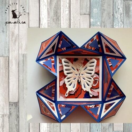Panalisacraft Folding box 3D Metal Cutting Dies Craft Dies Scrapbooking Card Making Album Embossing Stencil Die Cut Decoration