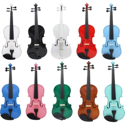 4/4 High Quality 10 Color Solid Wood Violin 4 Strings Light Beech Beginner Practice Popular Violin VL08