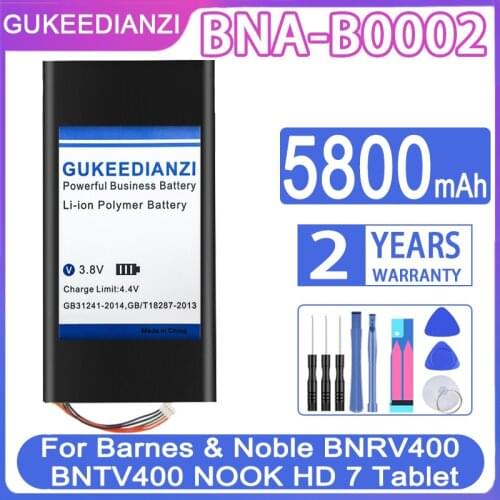 GUKEEDIANZI Replacement Battery BNA-B0002 5800mAh For Barnes & Noble BNRV400 BNTV400 NOOK HD 7 Tablet BNA B0002