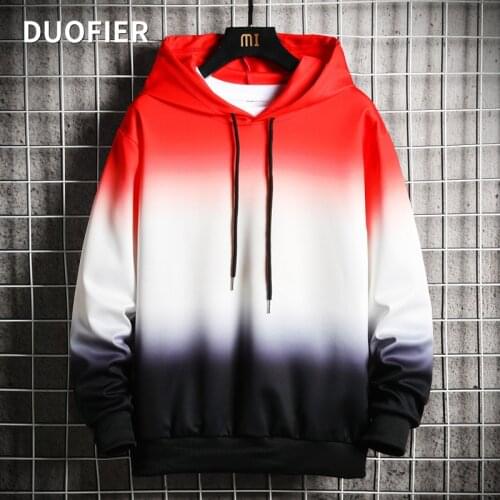 2021 New Fashion Mens Hoodies Hip Hop Streetwear Gradient Hooded Sweatshirts Male Casual Trend Men Clothing Jogger Hoodie 6XL