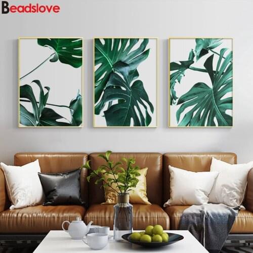 Triptych Modern tropical plants Diamond Painting Landscape full square round drill Mosaic full Embroidery Diamond Leaves Art