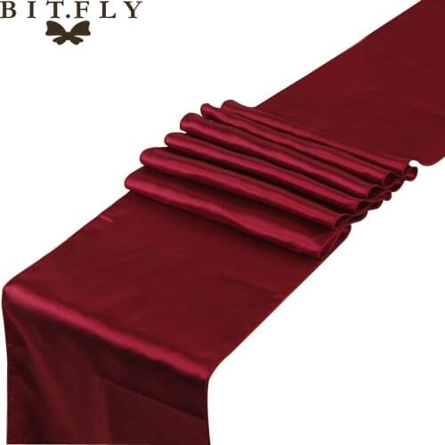 BIT.FLY 22 Colors Satin Table Runners 12x108inch For Home Table Decor Home Hotel Wedding Party Table Decoration Free Shipping