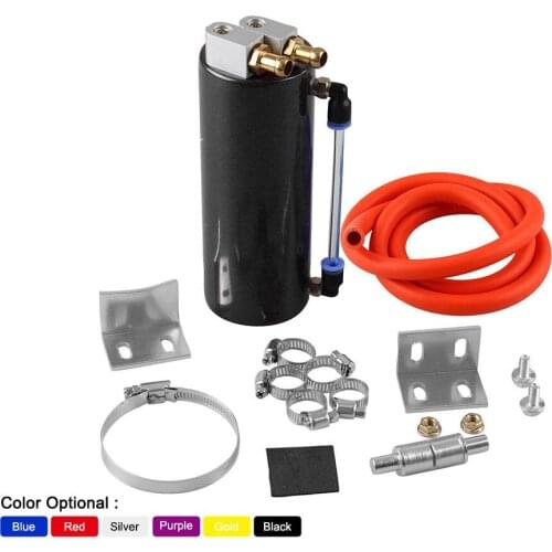 Universal 450ml Aluminum Racing Oil Catch Tank Can Round Can Reservoir Turbo Oil Catch Can Fuel Catch Tank