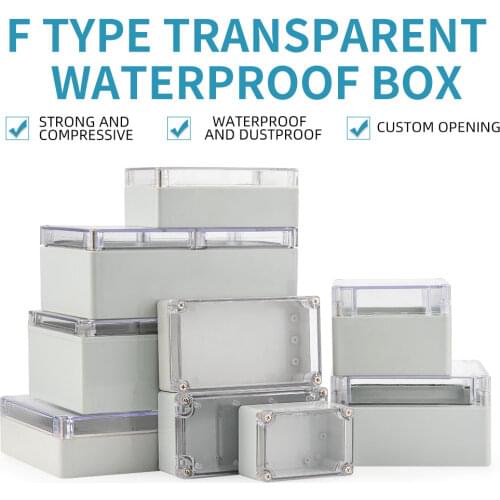 Waterproof Plastic Junction Box transparent cover Enclosure Electronic Instrument Housing Case Electrical Project Outdoor Boxes