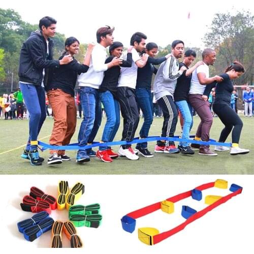 Funny Giant Footsteps 4 Legged Race Bands Children Outdoor Sports Toys for Children Adults Teamwork Games Interactive Toys Props