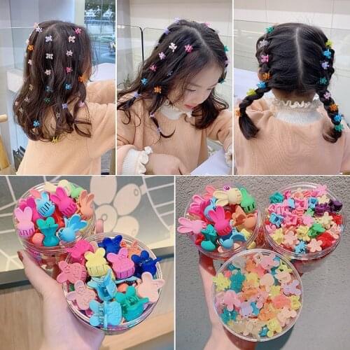 20/50/100pcs Hair Braids Maker Beads Headwear Cute Candy Colors Plastic Hairpins Hair Claw Clips For kids Girls Hair Accessories