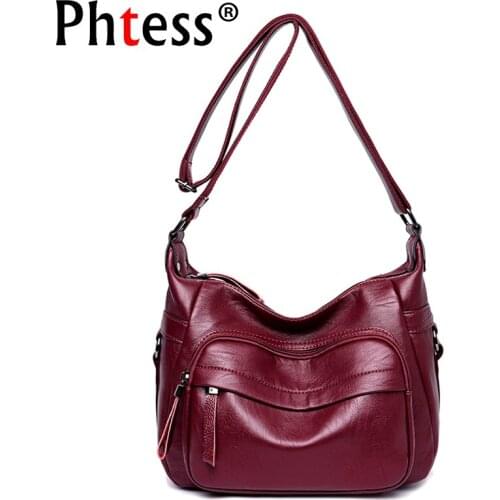 2019 New Hobos Crossbody Bags For Women Soft Leather Female Shoulder Bags Vintage Women Messenger Bag Bolsa Feminina Lady Bag