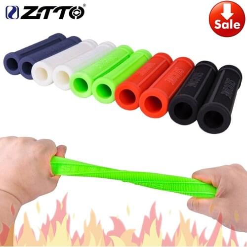 ZTTO 1 Pair Pure Silicone Gel Durable Shock-Proof Anti-Slip Bicycle Grips with Bar Plug For MTB Mountain Bike Road Bicycle Parts