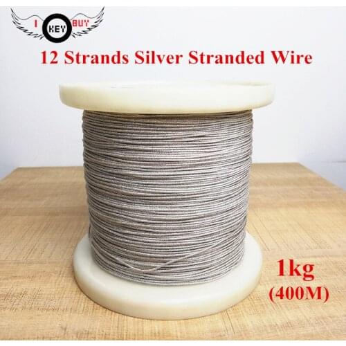 1kg/400Meters High-quality Woofer Lead 12 Strands Silver Stranded Wire High Temperature Resistant Pure Copper Voice Coil Cable