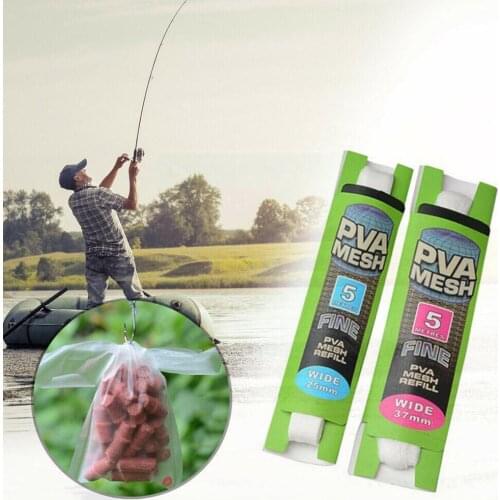 1pc Pva Mesh 5m 25mm 37mm Carp Fishing Feeder Trap Accessories Fishing Bait Soluble Outdoors Water Nets Nest to Bag the in V2M7
