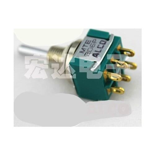 1pc for ALCO waterproof MTE 206P toggle switch dual 6 feet three gear 6MM shaking head