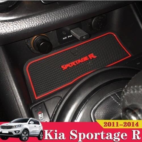 13PCS For Kia Sportage R 2011 2012 2013 2014 Car Accessories Gate Slot Pad Rubber Anti-Slip Non-Slip Mat Door Groove Mat