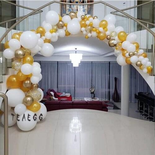 155Pcs Baby Shower Happy Birthday Party Decorations Balloon Garland Pearl Gold Latex Ballon Arch Kit For Wedding Party Decor