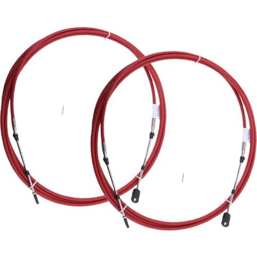 2Pcs 8Ft Boat Marine Motor Engine Throttle Cable Control Lever Steering System for Yamaha Outboard Red