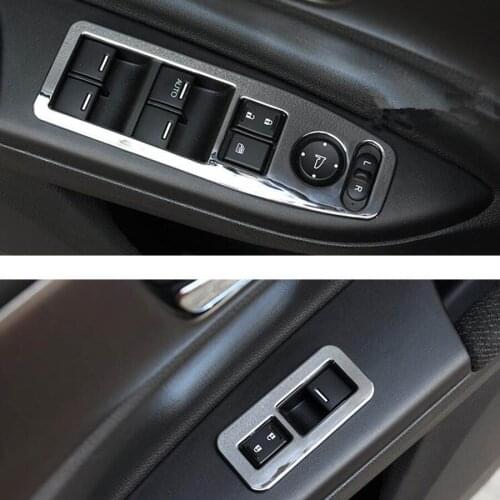 4Pcs Chrome ABS Car Interior Door Handle Armrest Window Lift Switch Panel Cover Trim Styling For Honda Accord 9th 13-15