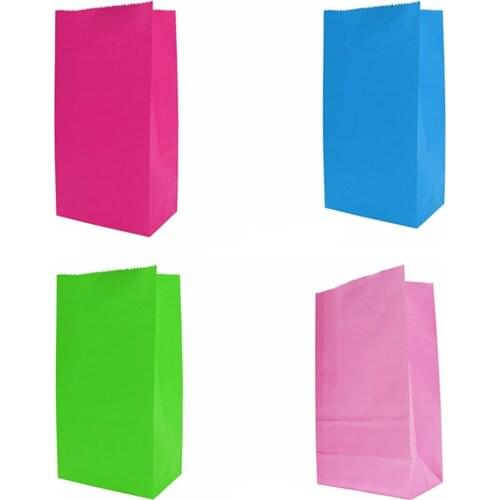 5pcs Mini Paper Bag Stand Up Colorful Polka Dot Bags 18x9x6cm Favor Open Top Gift Packing Paper Treat Gift Bag