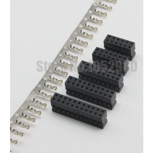 50 Sets Dupont 2.0mm Double Row Connector 2.0mm Pitch Housing 6P/8P/10P/12P/14P/16P/20P/24P/26P/30P/40P/44P Housing+Terminals