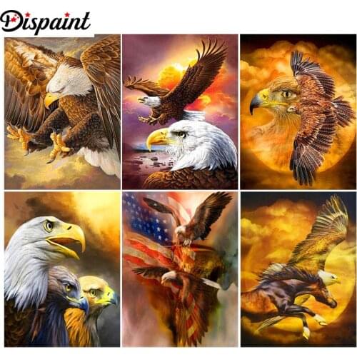 Dispaint DIY Diamond Painting "Animal eagle" Full Drill Square Round Diamond Embroidery 5D Cross Stitch Decoration Home