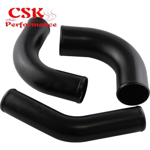 45 Degree 57mm 2.25" Aluminum Intercooler Intake Pipe Piping Tube Hose Black