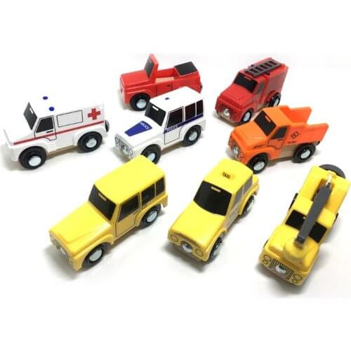 W35 Boutique car compatible with the wood track track can be driven on the track of the car childrens toys