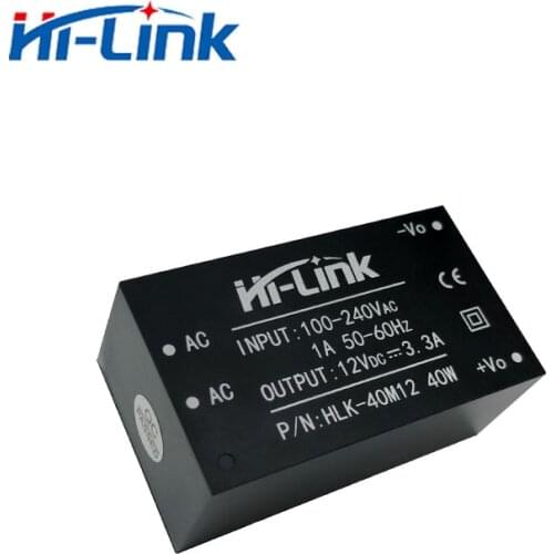 Free shipping 2pcs/lot HLK-40M12 AC-DC 220v to 12V40W GaN Solution 92% high transfer power supply module support customized