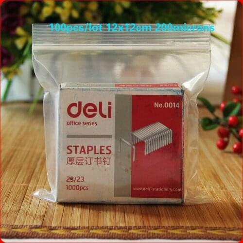 Carteira Feminina 100pcs/lot 12x12cm 200microns Thick Zipper Plastic Transparent Bag lock Clear Packaging Package Bags