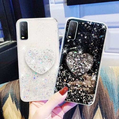 Glitter Epoxy Case For Vivo Y17 Y12 Y19 Y11 2019 Case Holder Cover Vivo V17 V15 V19 Y15 S6 Z5X Y93 Y97 X27 X23 X30 X50 Pro Cases