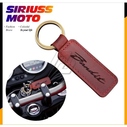 Motorcycle Cowhide Keychain Key Ring Case for Suzuki Bandit 150 400 1200 1250 1250S Key